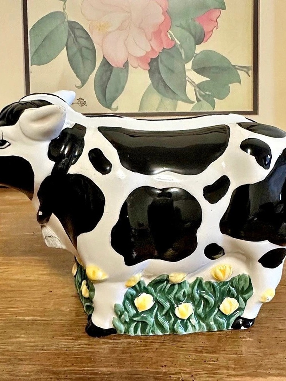 Vintage 1999 Young's Exclusive Ceramic Holstein Cow Napkin Holder - Farmhouse Co
